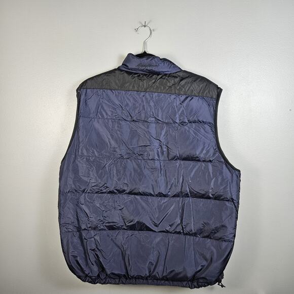 Eddie Bauer Premium Goose Down Puffer Vest Jacket Men Size Large Navy Blue - Picture 2 of 6